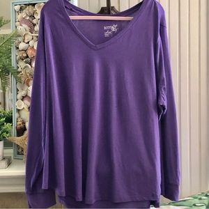 Long Sleeve Purple Long Sleeve Top Sz 3X